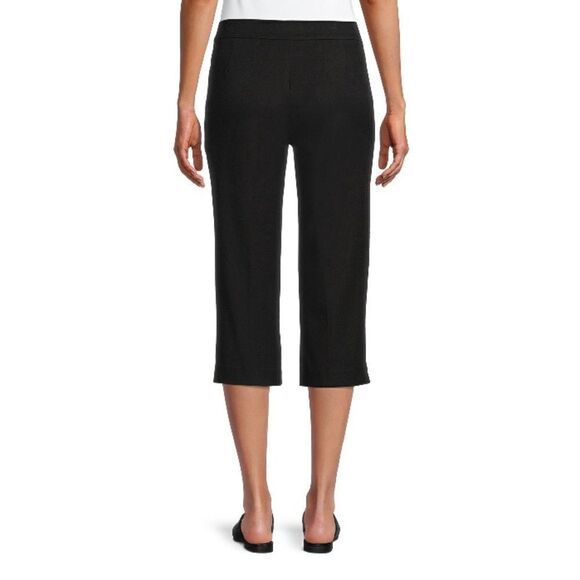 Womens Black Lightweight Dressy Capri Pants Cotton Blend Size 14 - Picture 5 of 6